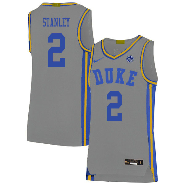 2020 Men #2 Cassius Stanley Duke Blue Devils College Basketball Jerseys Sale-Gray - Click Image to Close
